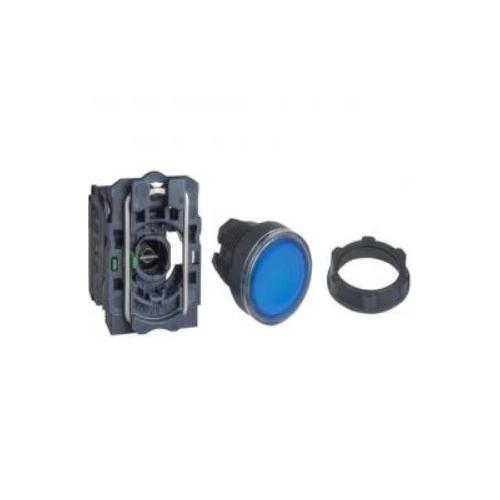 Schneider Projecting Integral LED 24V No Contact Illuminated Pushbutton Blue, XB5AW16B1N