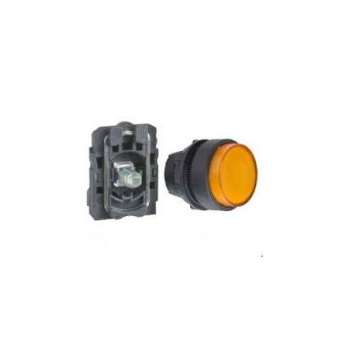 Schneider Projecting Integral LED 24V No Contact Illuminated Pushbutton Yellow, XB5AW15B1N