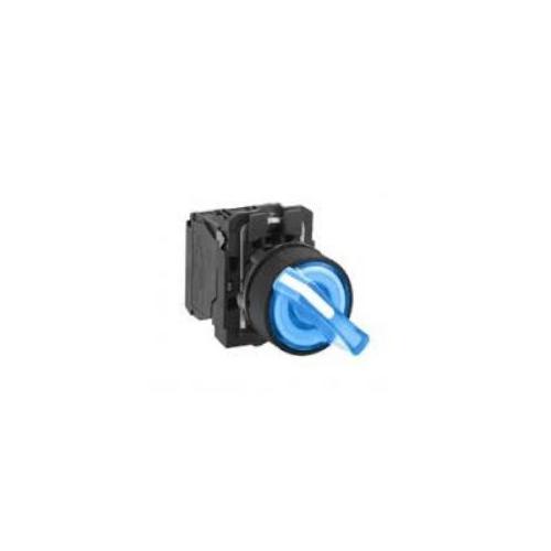 Schneider 2 Stay Put 230V NC Contact Illuminated Selector Switch Blue, XB5AK126M1N