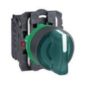 Schneider 3 Stay Put 24V 2NO Contact Illuminated Selector Switch Blue, XB5AK136B3N