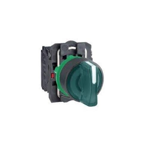 Schneider 3 Stay Put 24V 2NO Contact Illuminated Selector Switch Blue, XB5AK136B3N