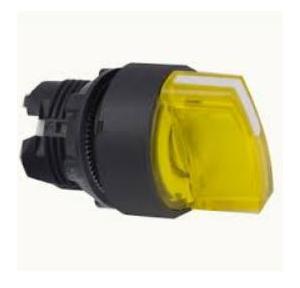 Schneider 3 Stay Put 24V 2NO Contact Illuminated Selector Switch Yellow, XB5AK135B3N