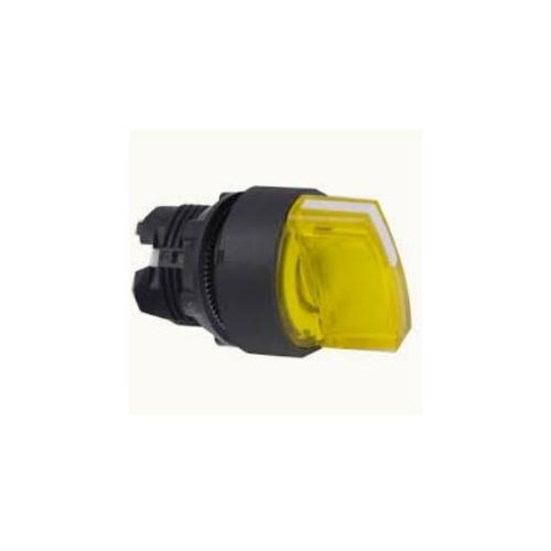 Schneider 3 Stay Put 24V 2NO Contact Illuminated Selector Switch Yellow, XB5AK135B3N