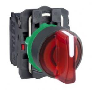 Schneider 24V NO Contact Illuminated Selector Switch Red, XB5AK144B2N