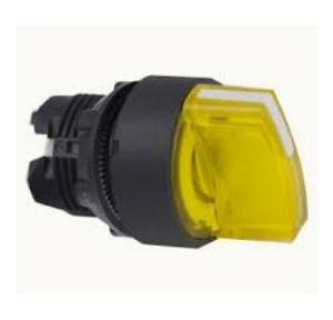 Schneider 2 Stay Put 24V NO Contact Illuminated Selector Switch Yellow, XB5AK125B1N