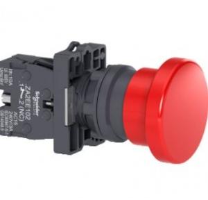 Schneider 40mm Harmony Mushroom Head Turn to Release NC Contact Non Illuminated Push Button Red, XB5AS542N