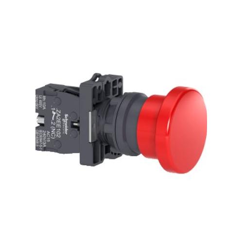 Schneider 40mm Harmony Mushroom Head Turn to Release NC Contact Non Illuminated Push Button Red, XB5AS542N