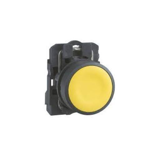 Schneider 60mm Harmony Mushroom Head Spring Return No Contact Non Illuminated Push Button Yellow, XB5AR51N