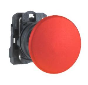 Schneider 60mm Harmony Mushroom Head Spring Return NC Contact Non Illuminated Push Button Red, XB5AR42N