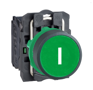 Schneider Projecting Flush Marked Push Button Cap Green, Text I, ZBA333N