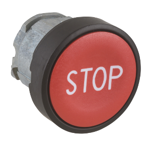 Schneider Projecting Flush Marked Push Button Cap Red, Text Stop, ZBA434N