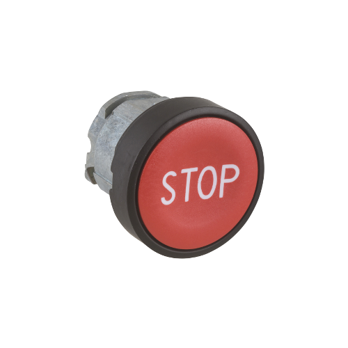 Schneider Projecting Flush Marked Push Button Cap Red, Text Stop, ZBA434N