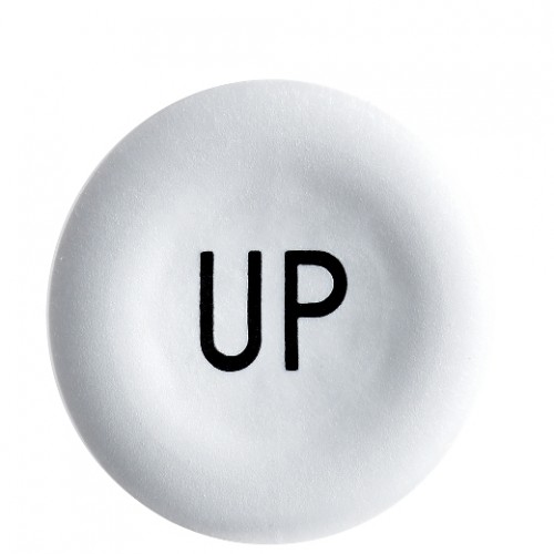 Schneider Projecting Flush Marked Push Button Cap White, Text UP, ZBA343N