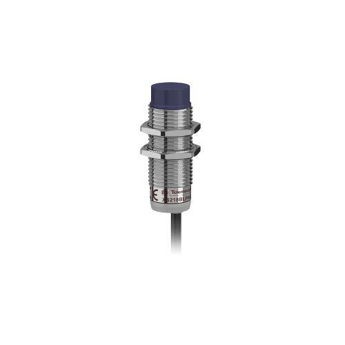 Schneider 8mm M18 1 NO NPN Three Wire Metal 12-24V DC Non Flush Mountable Threaded Inductive Sensor, XS218BLNAL2