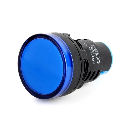 Panel Mount LED Indicator Round 24V DC (Blue)