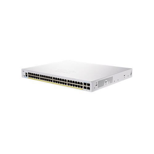 Cisco Business 350 Switch, 48 10/100/1000 PoE+ Ports With 370W Power Budget, 4 Gigabit SFP, Model -CBS350-48P-4G