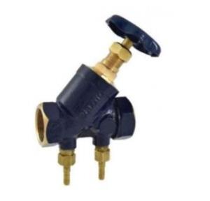 Zoloto Bronze Double Regulating Screwed Balancing Valve with Nozzle, 25mm