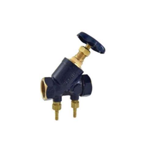 Zoloto Bronze Double Regulating Screwed Balancing Valve with Nozzle, 25mm