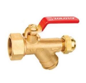 Zoloto Bronze Ball Valve with Flare Nut (Mixed Ends), 15mm