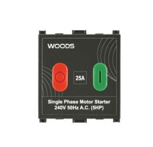 Anchor Wood 25A Motor Starter Switch, 2 Module, Black, 90157