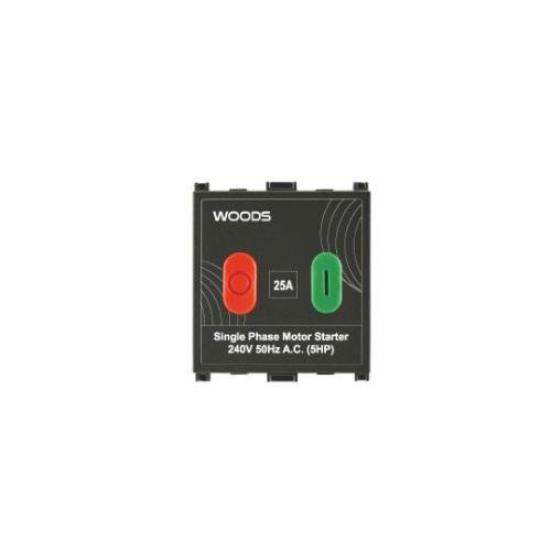 Anchor Wood 25A Motor Starter Switch, 2 Module, Black, 90157