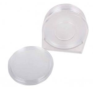 Coaster Plastic Transparent Round Dia 10cm