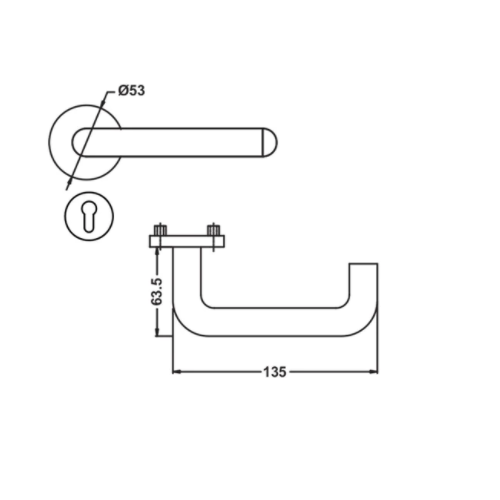 Dorma Inox Series D-Type Mortise Handle Set (XL-C 2001-D1)