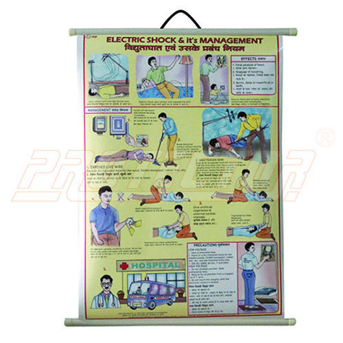 TeachingNest Electric Shock Treatment Chart 50x75cm First Aid Chart 