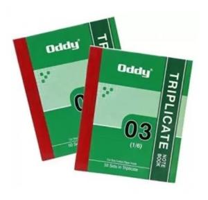 Oddy TNB-03 Triplicate Note Book 1/6, Size: 210x180 mm (50 Pages)