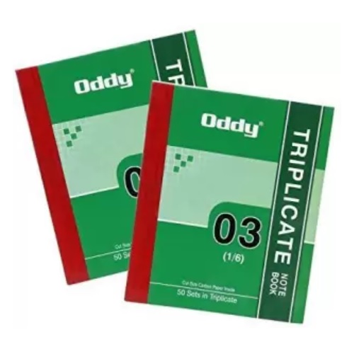 Oddy TNB-03 Triplicate Note Book 1/6, Size: 210x180 mm (50 Pages)