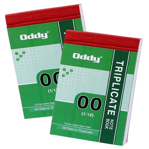 Oddy TNB-00 Triplicate Note Book 1/12, Size: 113x180 mm (50 Pages)